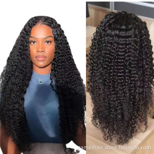 A large number of wholesale black woman  with bang dropshipping blond lace frontal kinky curly human hair wig